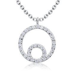 Beautiful Round shape CZ Crystal Silver Necklace SPE-5256